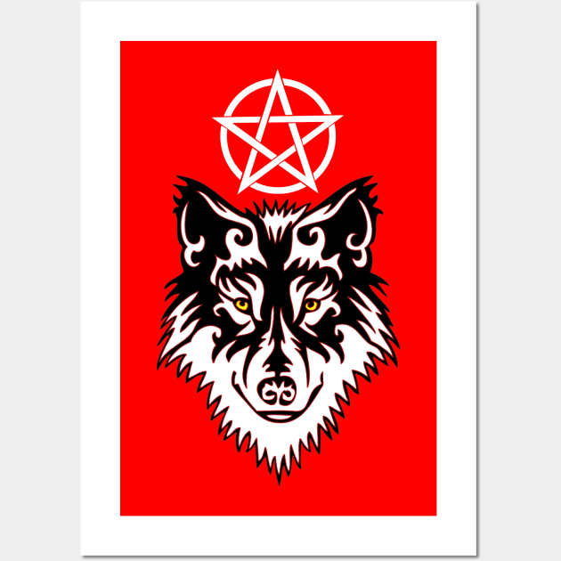 Werewolf-Pentagram - Lycanthropy Gifts Wall Art by TraditionalWitchGifts